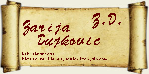 Zarija Dujković vizit kartica